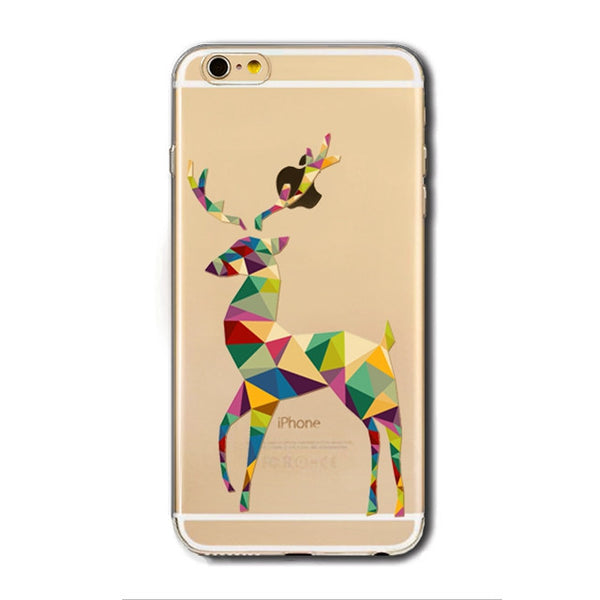 Christmas - deer - transparent - phone cases - img1