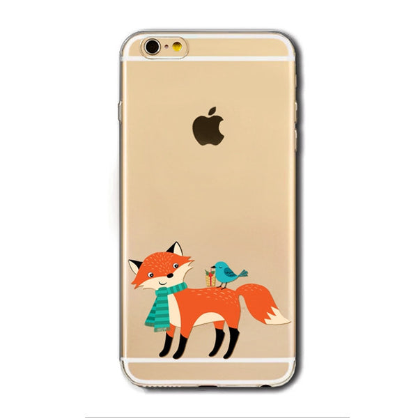 Christmas - fox - transparent - phone cases - img1