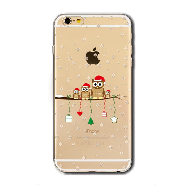 Christmas - owls - transparent - phone cases - img1