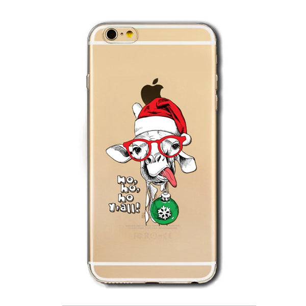 Christmas - giraffe crazy - transparent - phone cases - img1